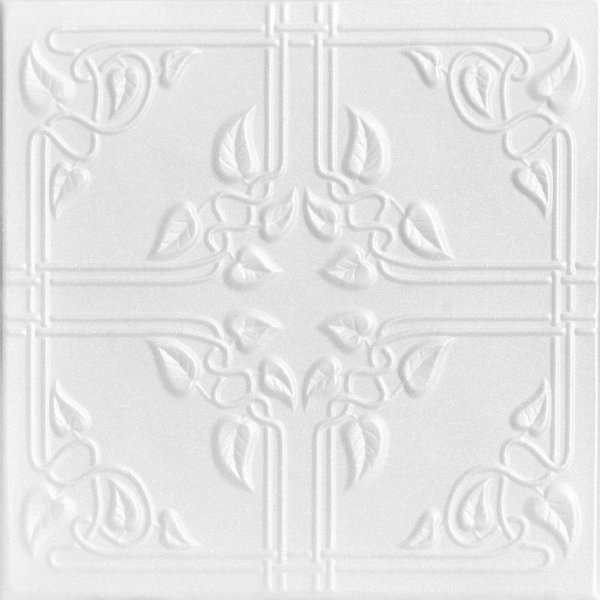 A La Maison Ceilings Ivy Leaves 20-in x 20-in 8-Pack Plain White Textured Surface-mount Ceiling Tile, 8PK R37PW-8